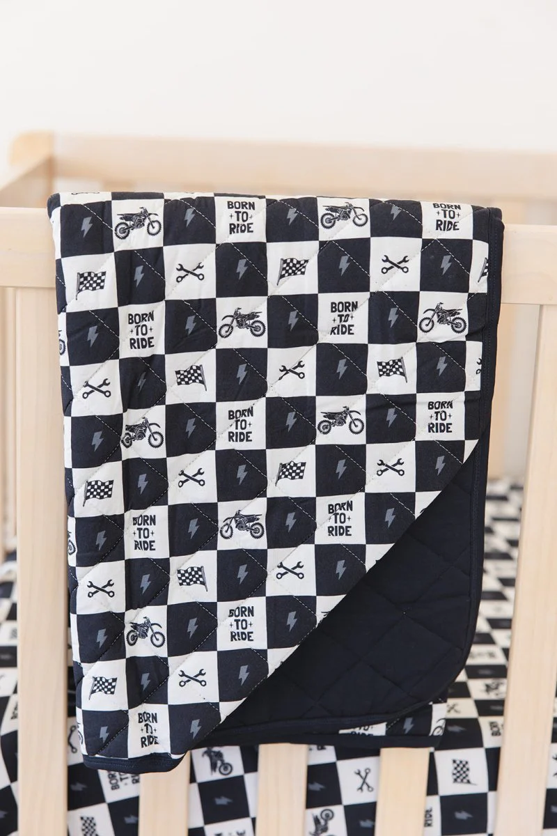 Born to Ride Quilted Blanket - Image 3